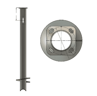 6.625 x 8 helical pile Camera Poles